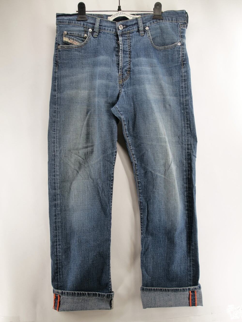 Diesel Kulter Jeans Mens 34 L32 Medium Wash Button Fly Straight Made in Italy